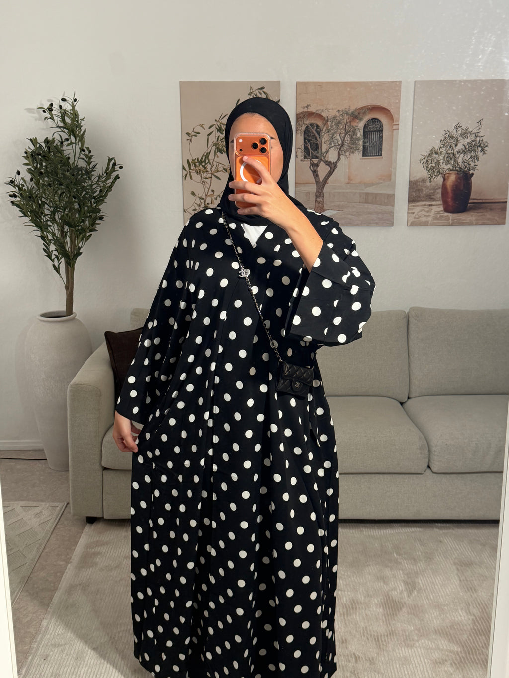 KIMONO À POIS - NOIR/BLANC