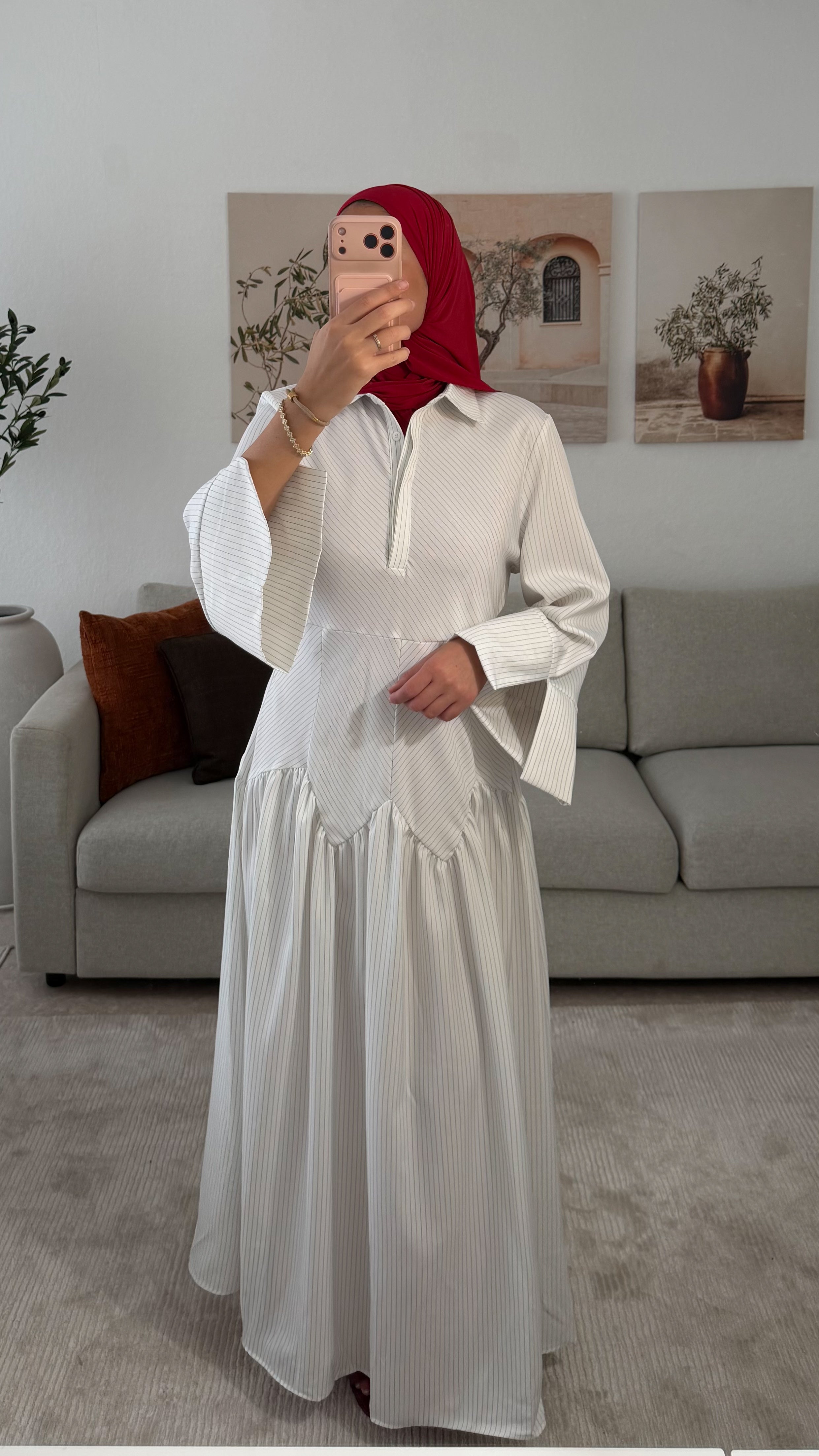 Robe RAYÉE - BLANC