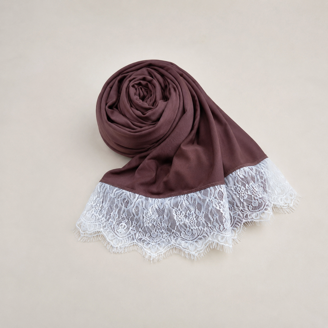 Jersey Liquid Dentelle – Création MARRON-PRUNE