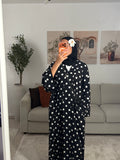 KIMONO À POIS - NOIR/BLANC