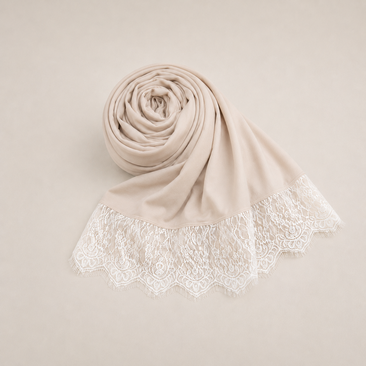 Jersey Liquid Dentelle – Création BEIGE