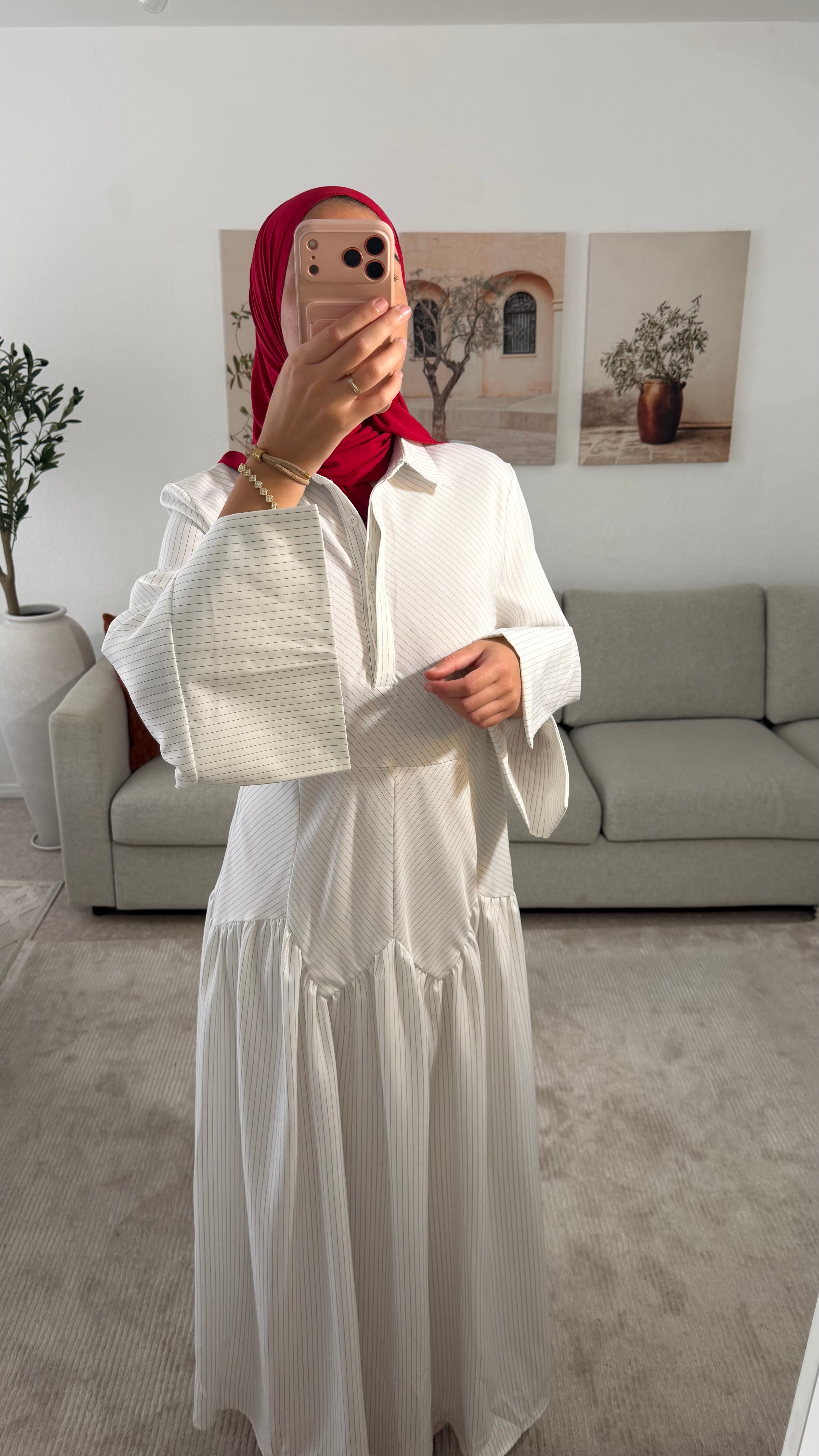 Robe RAYÉE - BLANC