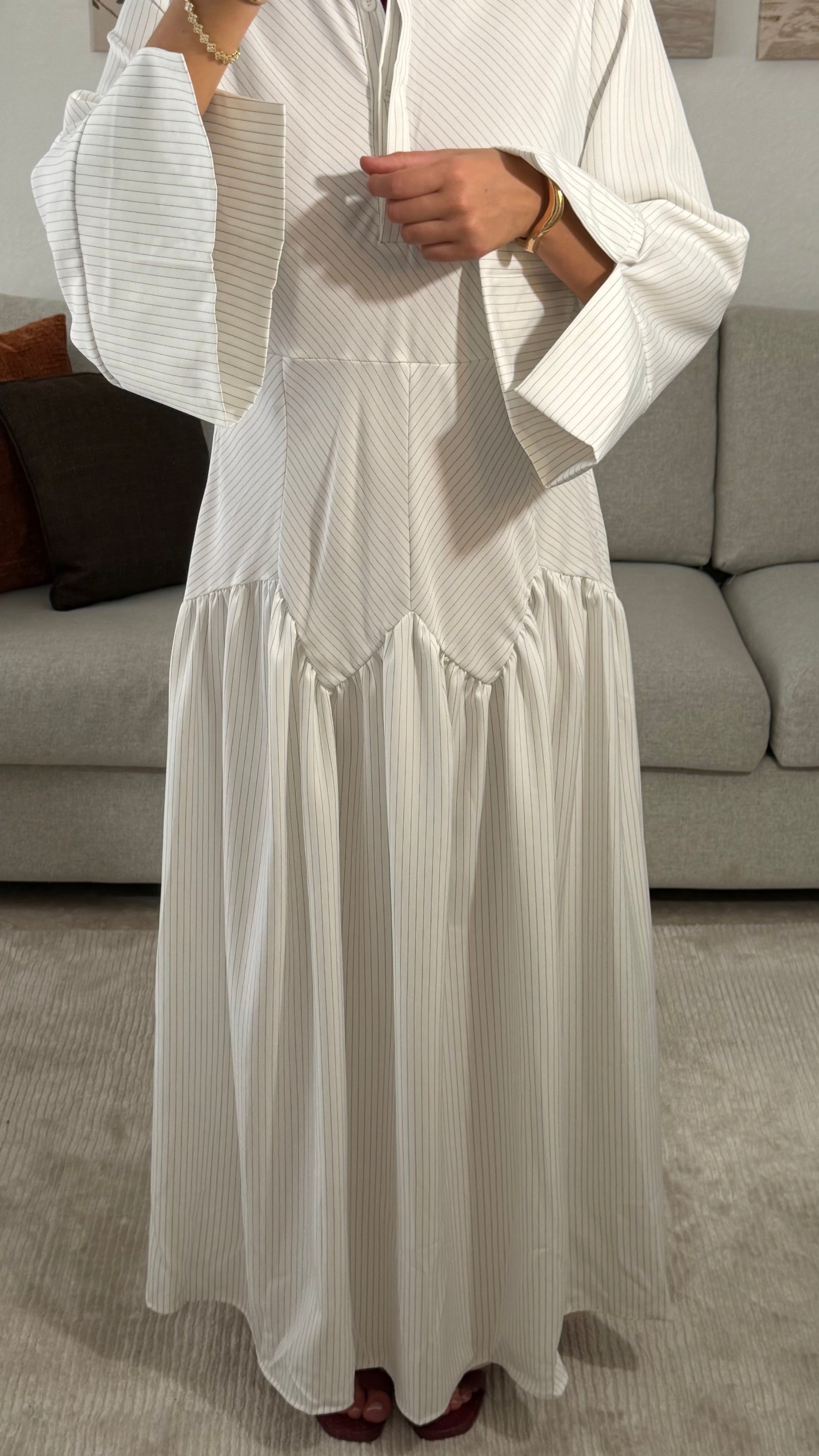 Robe RAYÉE - BLANC