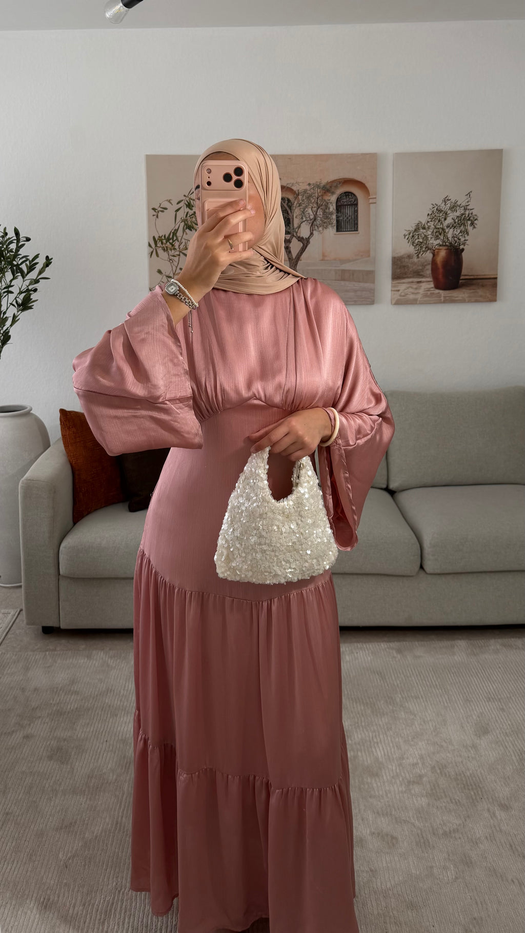 Robe SATINÉE - ROSE