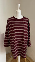 T-SHIRT MANCHE LONGUE RAYÉ BORDEAUX