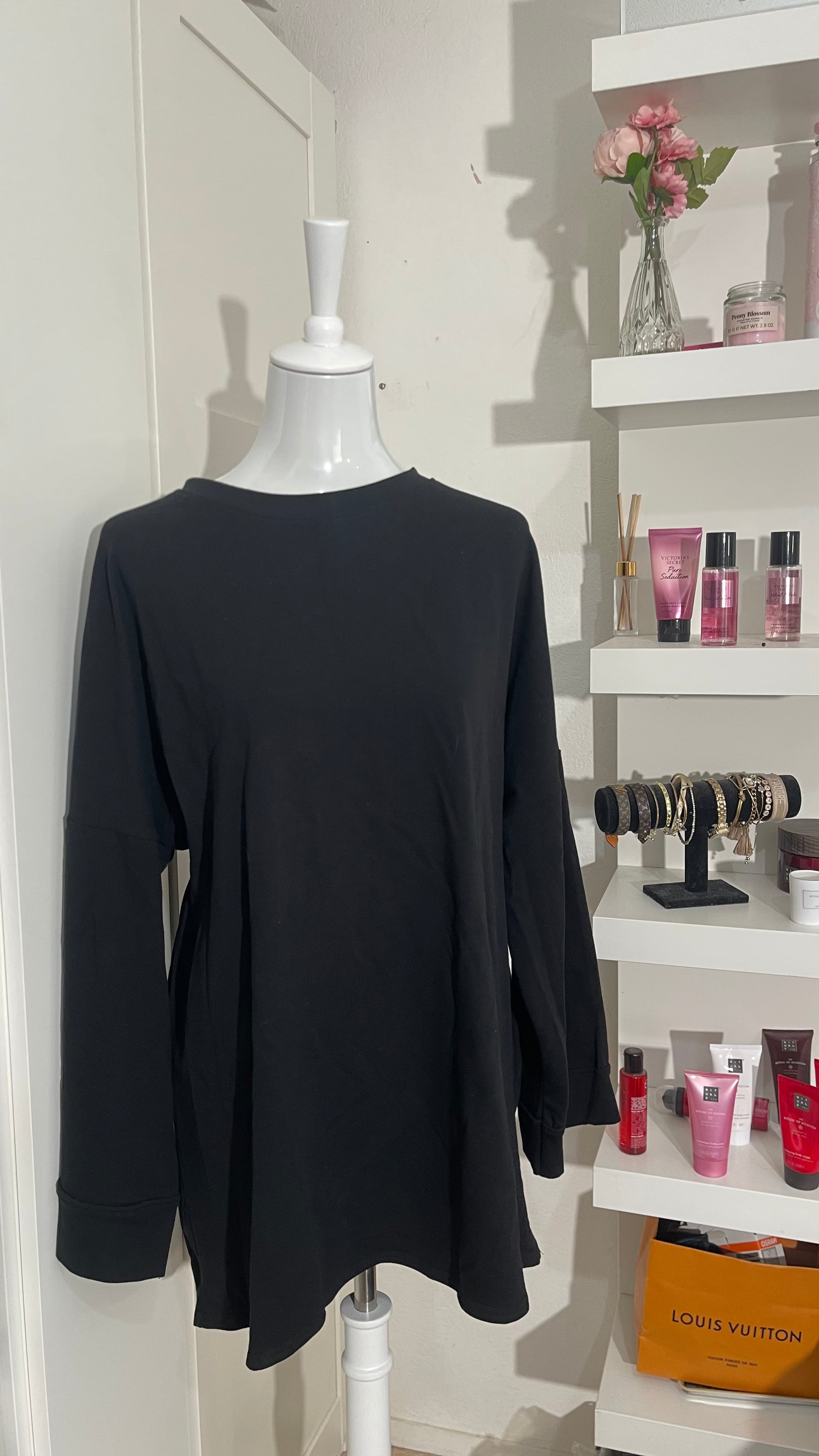 T-SHIRT MANCHES LONGUES NOIR