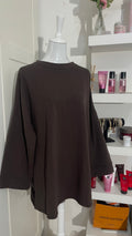 T-SHIRT MANCHES LONGUES MARRON