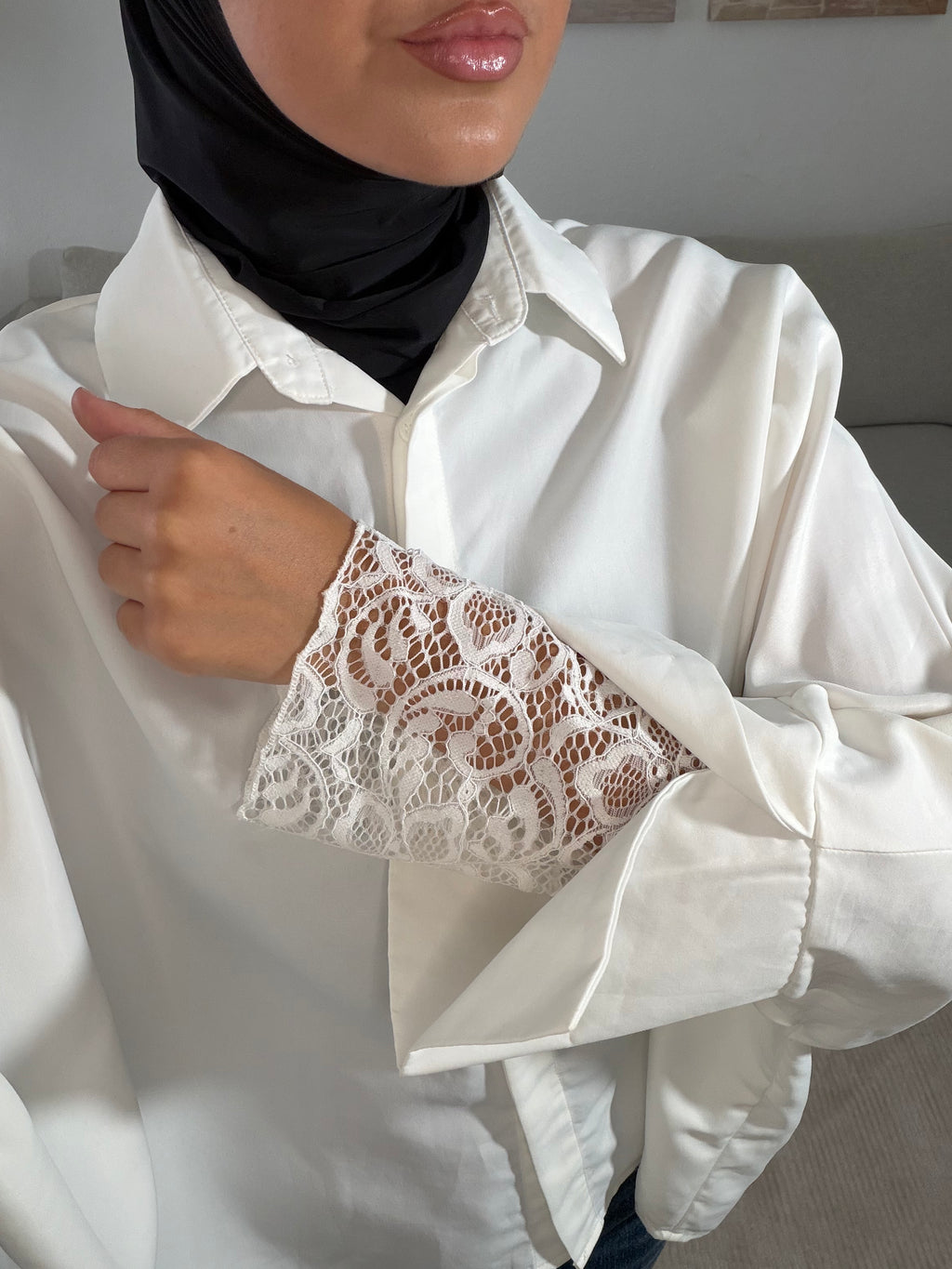 MANCHES DENTELLE - BLANC