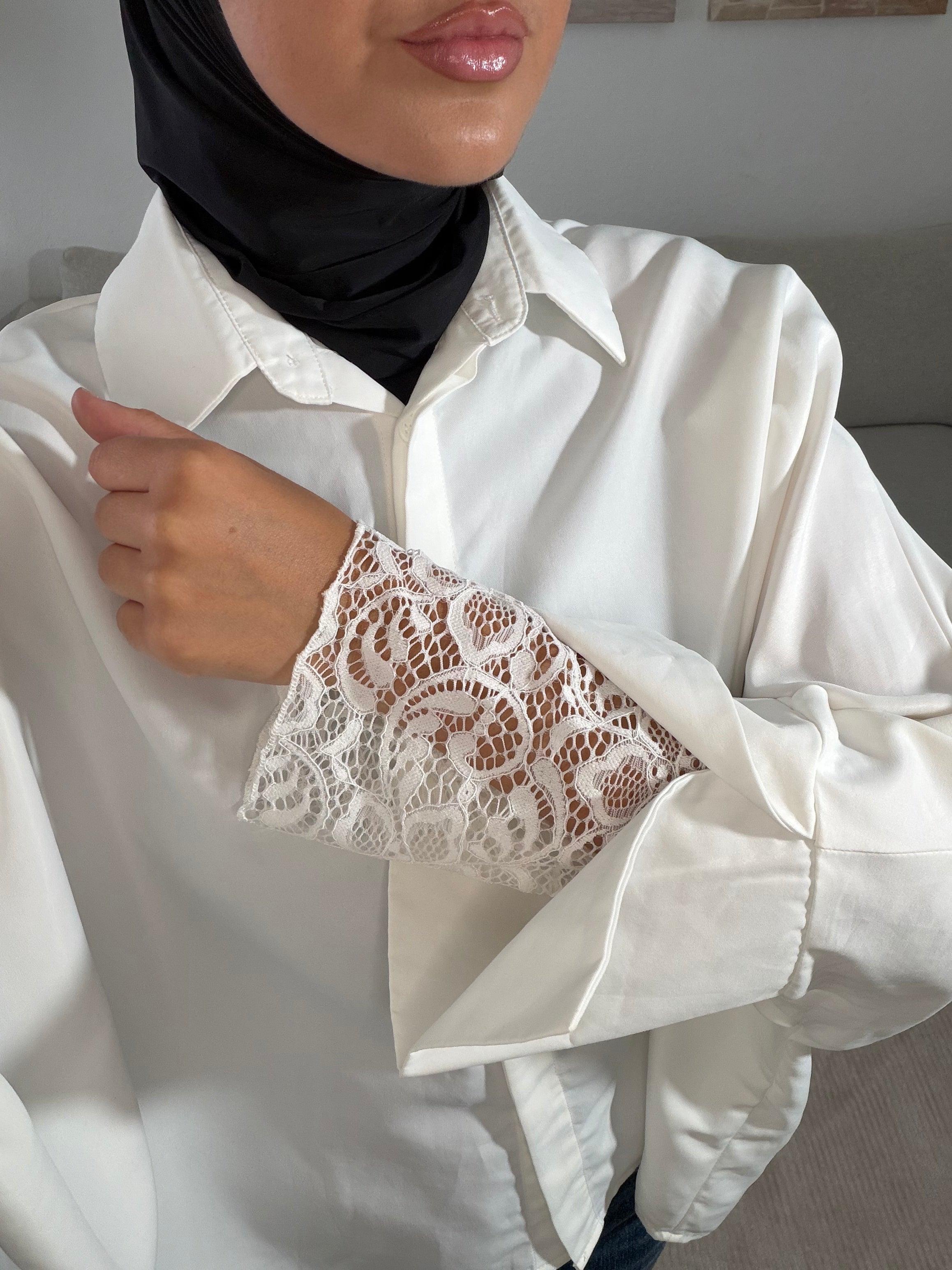 MANCHES DENTELLE - BLANC
