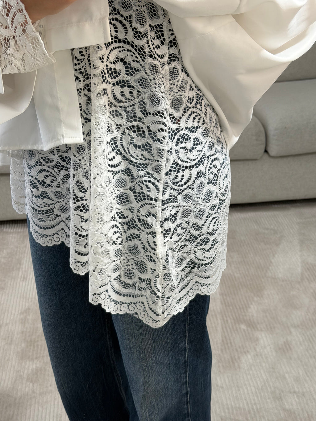 SOUS JUPE DENTELLE - BLANC