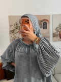 FOULARD CARREAUX - NOIR