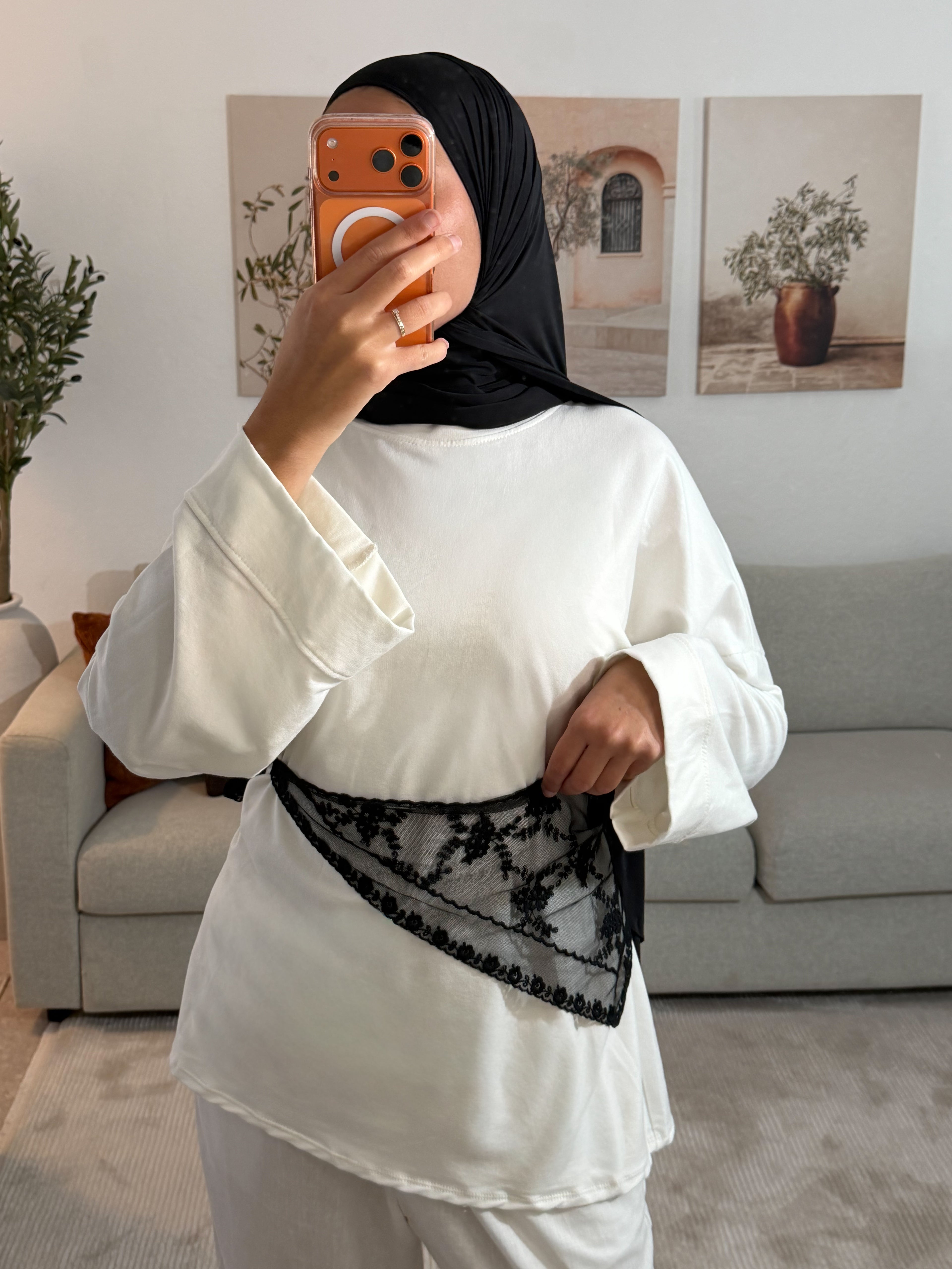 Foulard dentelles - NOIR